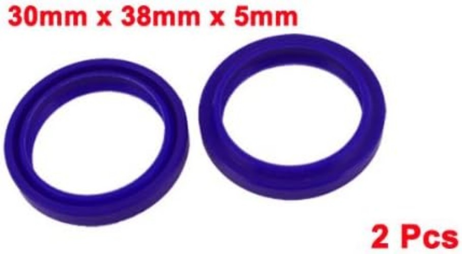 2 Pcs 30mm x 38mm x 5mm Blue PU Dust Resistant Oil Seal Gasket