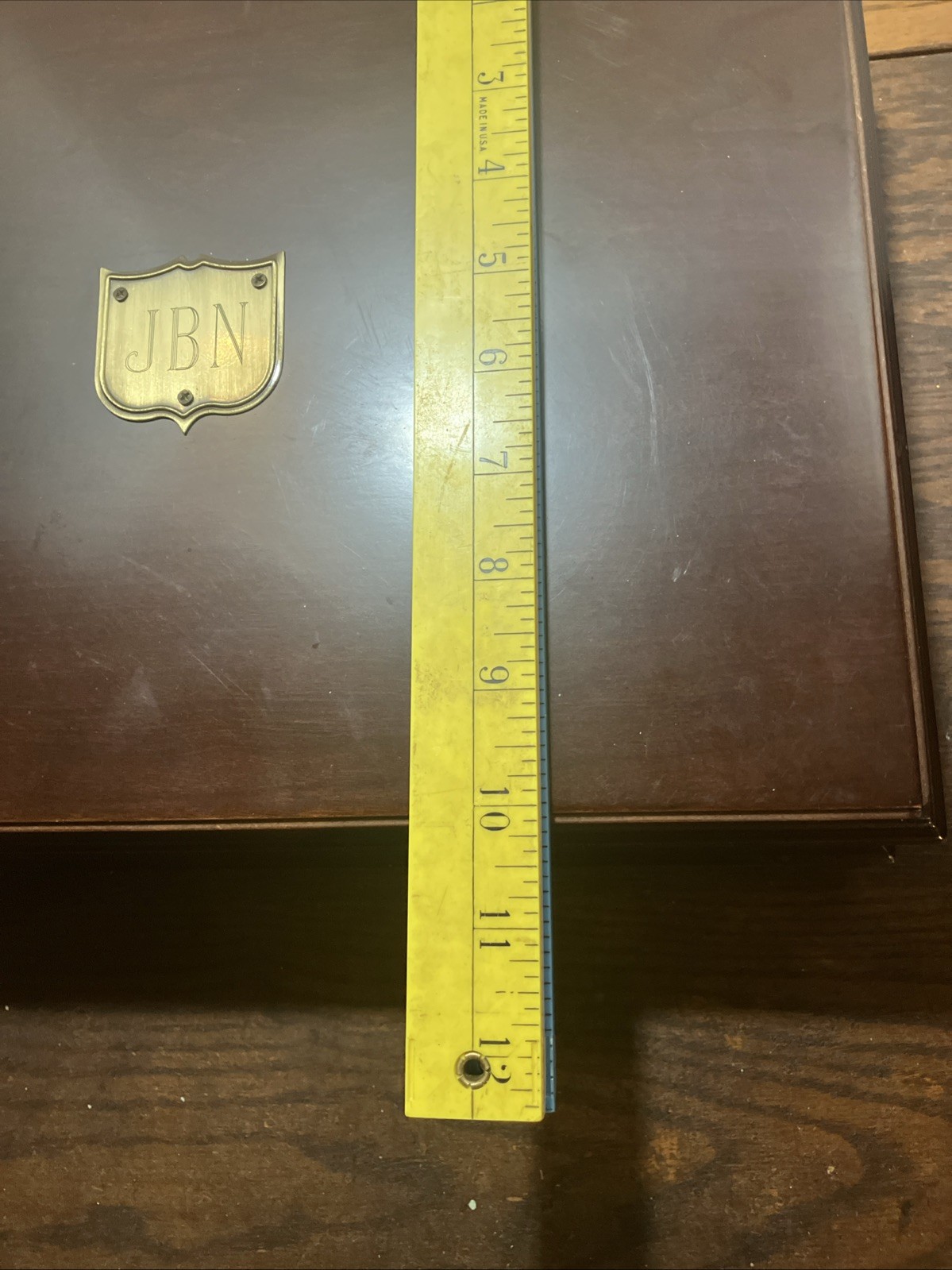 Vintage Bombay Company Mahogany Wood Letter Box Desk Organizer with Key