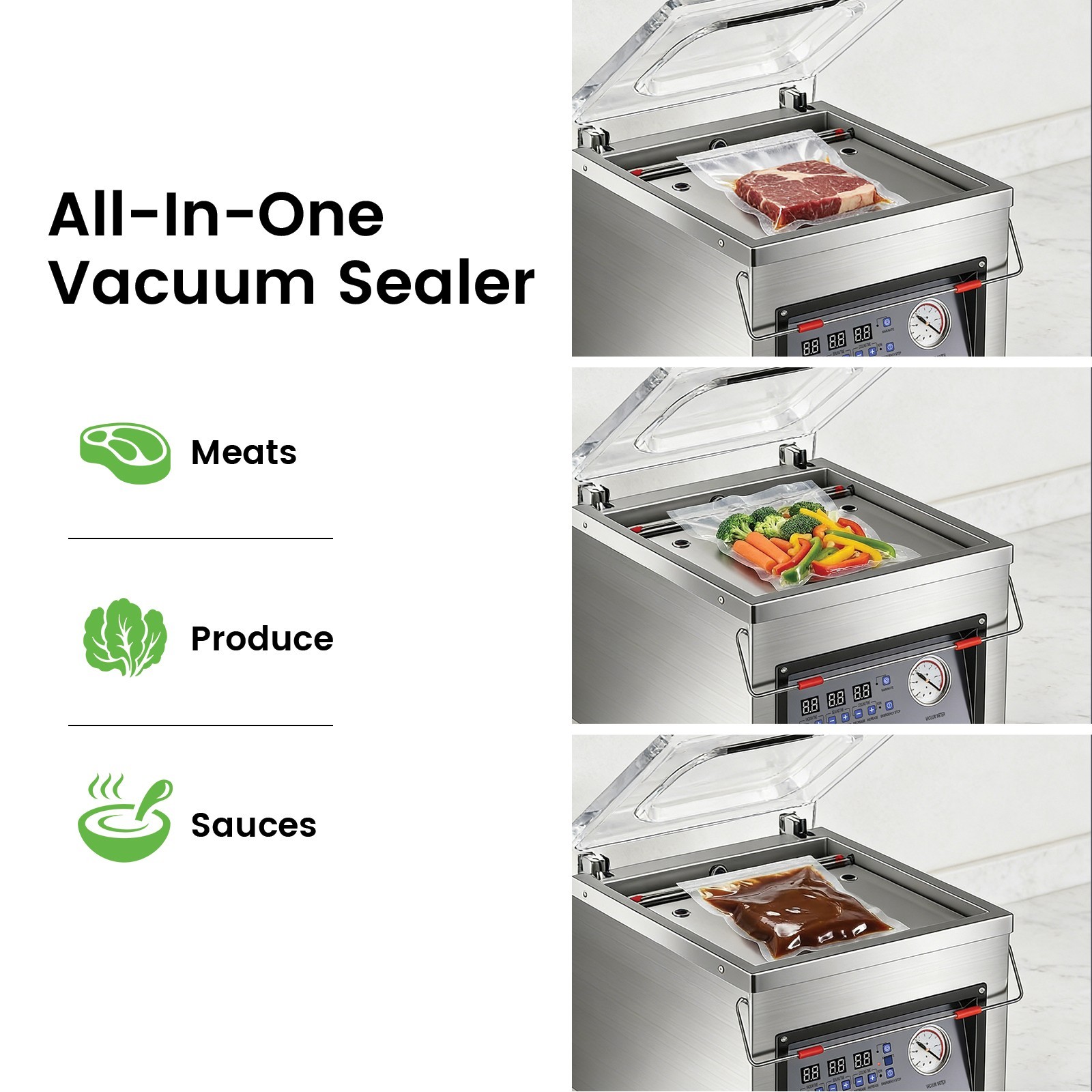 Chamber Vacuum Sealer DZ-260C Commercial Food Sealing Packing Machine 320W