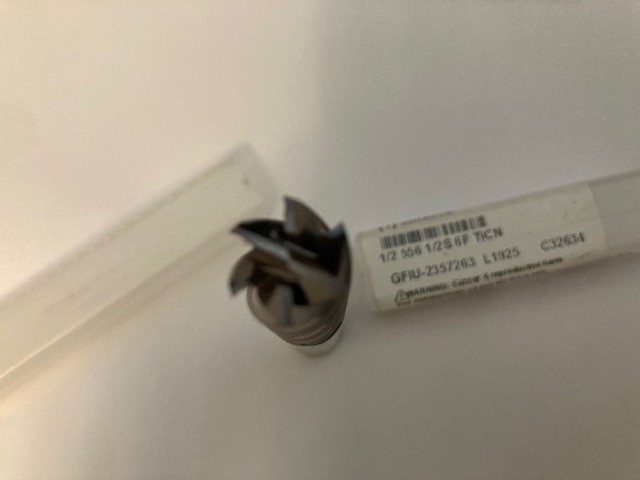 CLEVELAND WALTER 1/2″ 6 FLUTE END MILL CENTER CUT HIGH HELIX 2MZR8 TICN