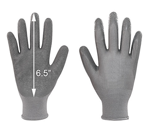 Textured Latex Coated HIGH GRIP Work Gardening Gloves Gray Men Size Small lot