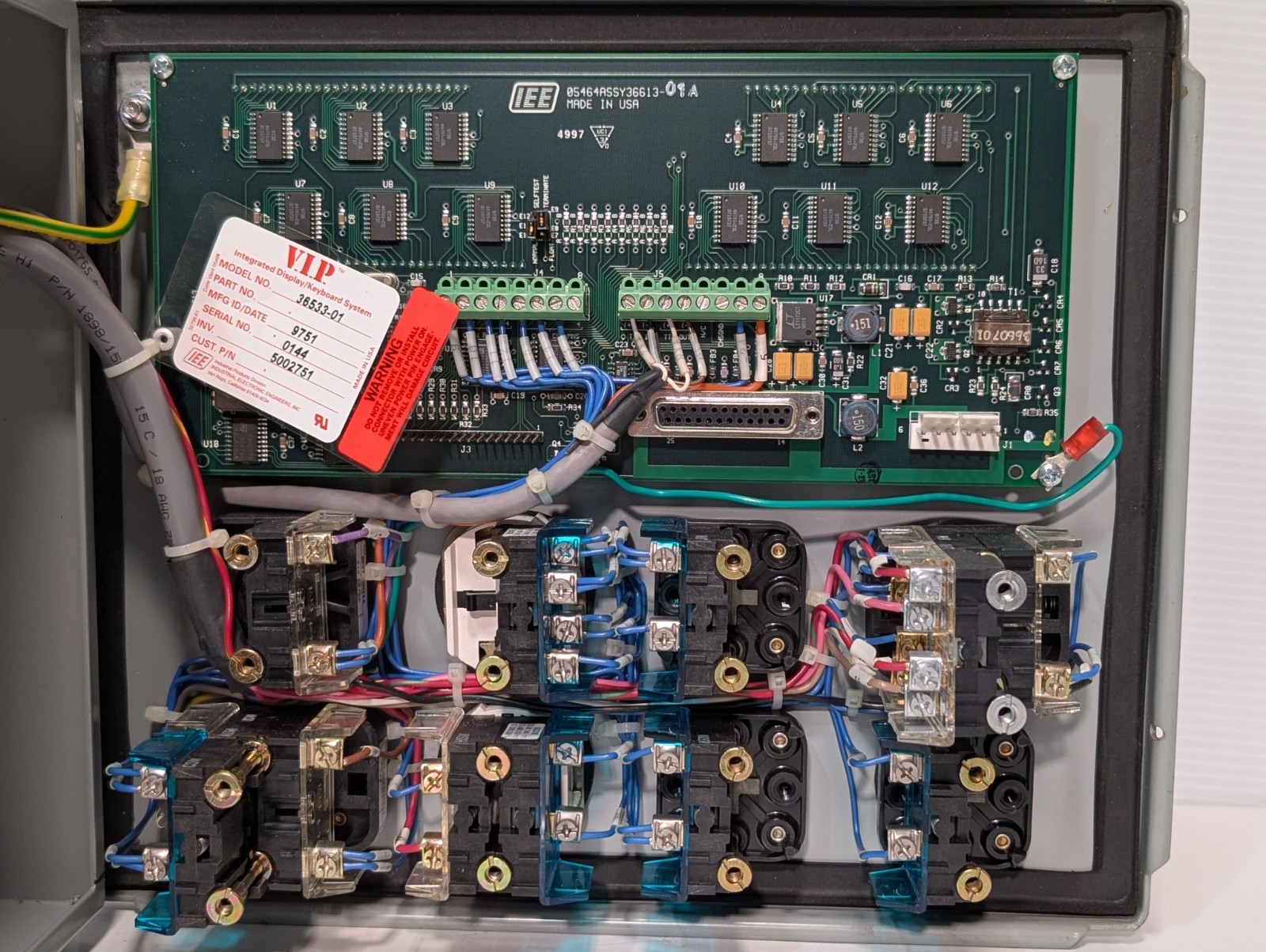 IEE 05464ASSY36613-01A PCB Display Assembly in Hoffman 13″ x 11″ x 5″ Enclosure