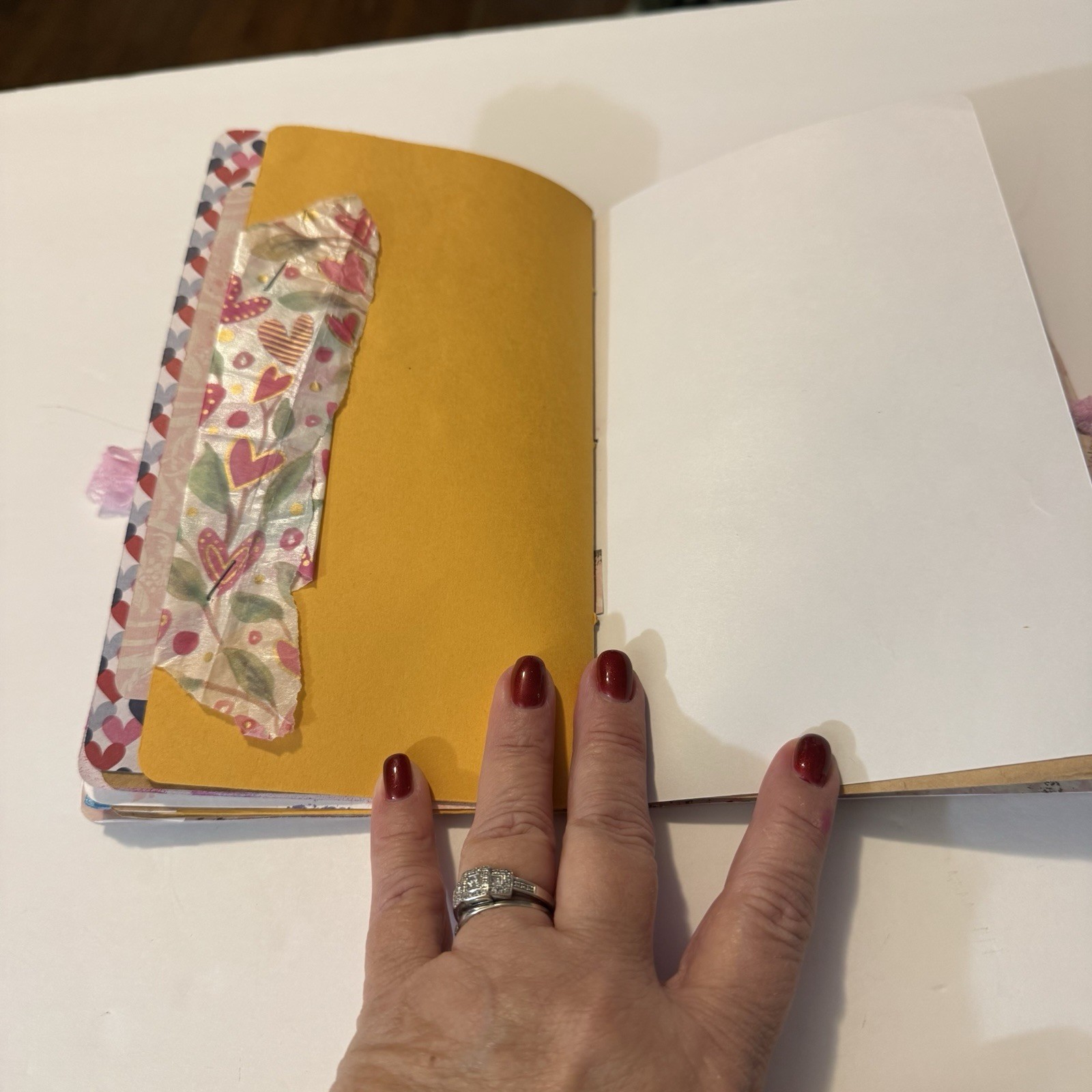 Handmade Junk Journal Valentine Theme Measures 8.5 X 5.5 Inches