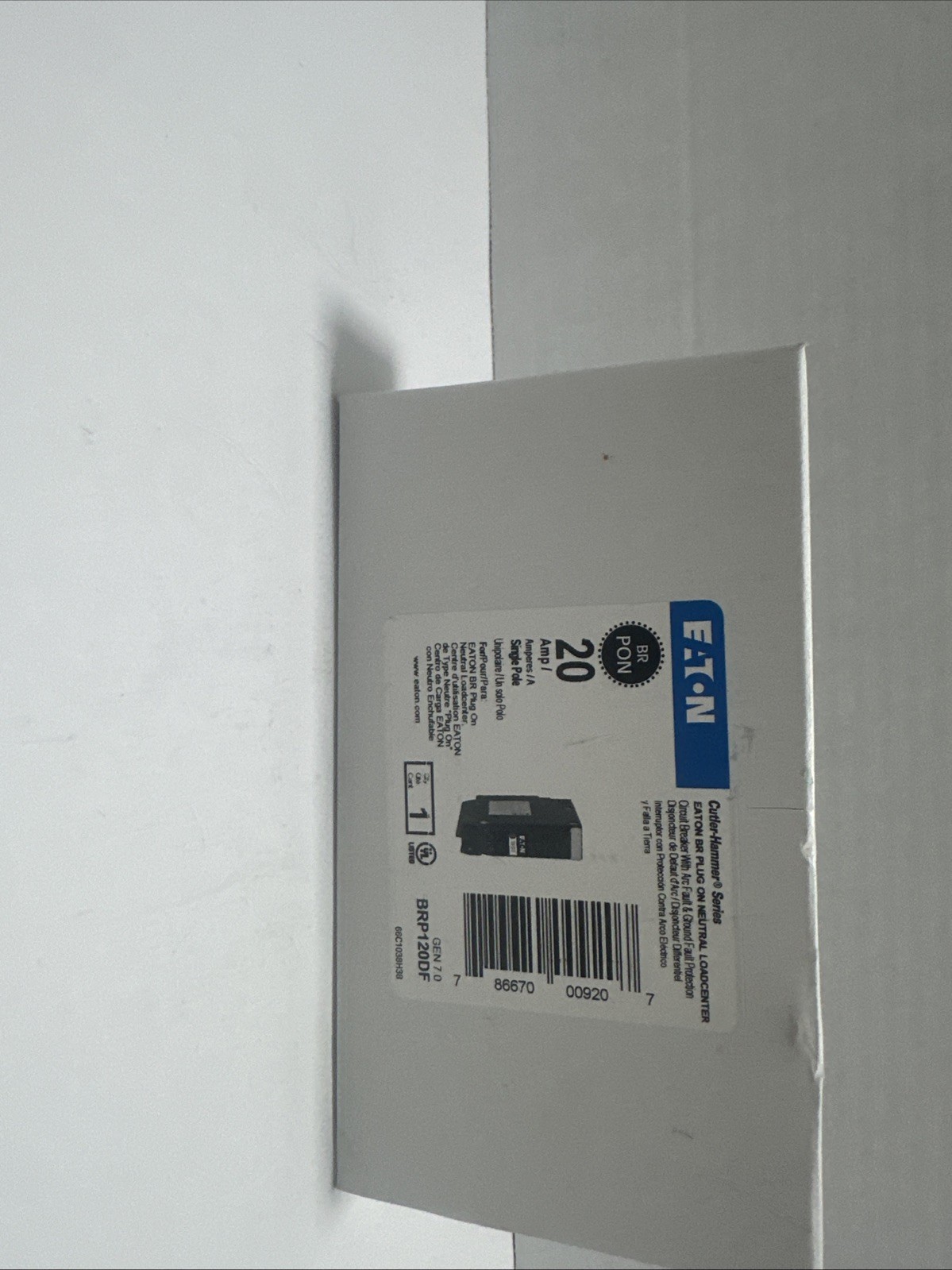 Eaton BRP120DF 20 Amp Dual Function AFCI GFCI Plug-On Neutral Breaker New
