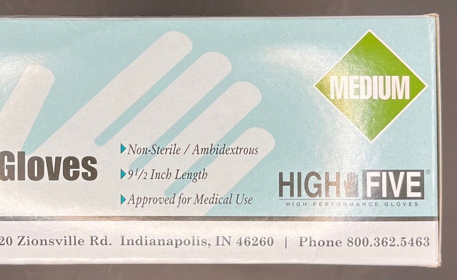 Medical Examination Gloves MEDIUM Flex Vinyl Latex Free Powder Free BOSMA 100 Ct