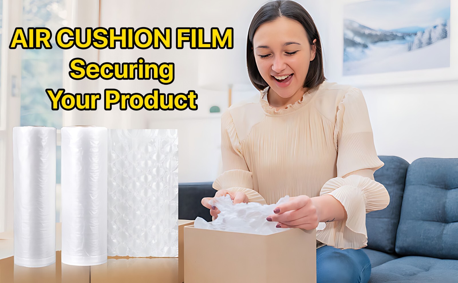 Bubble Protector Wrap 16 x 13 inch, 985 ft Air Cushion Roll Pillow Bags Film