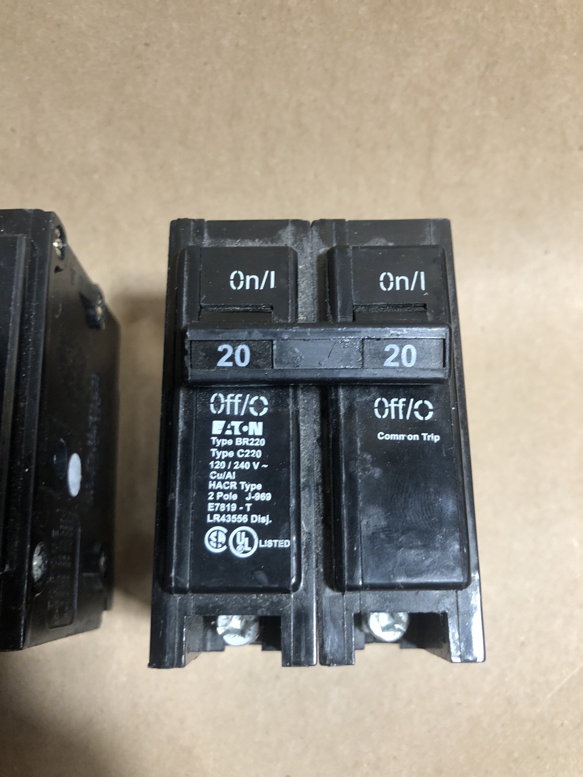 Lot Of Eaton 2 Pole Unit Circuit Breakers Type C Common Trip (70amp, 50, 40, 20)