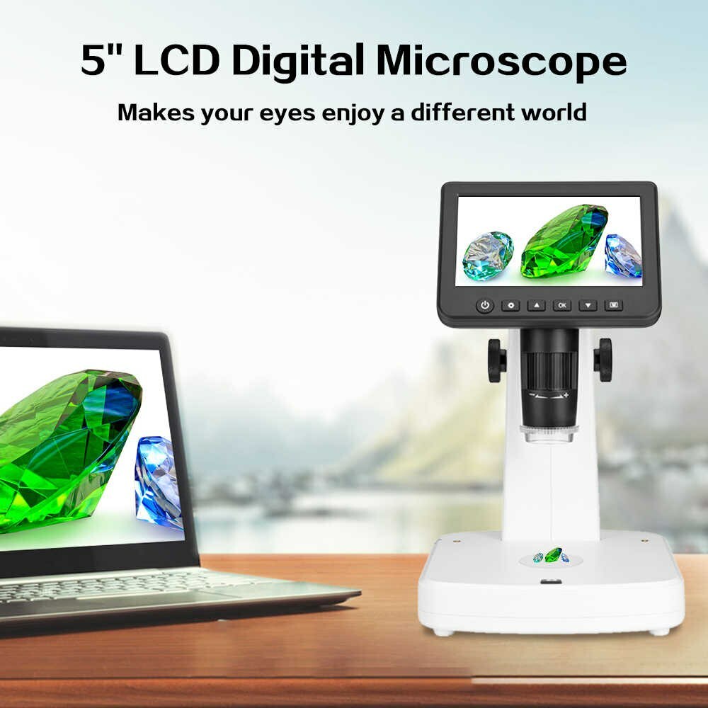 Vividia LM-058 Tabletop Stand-Alone Portable LCD/TV/USB Digital Microscope 5″