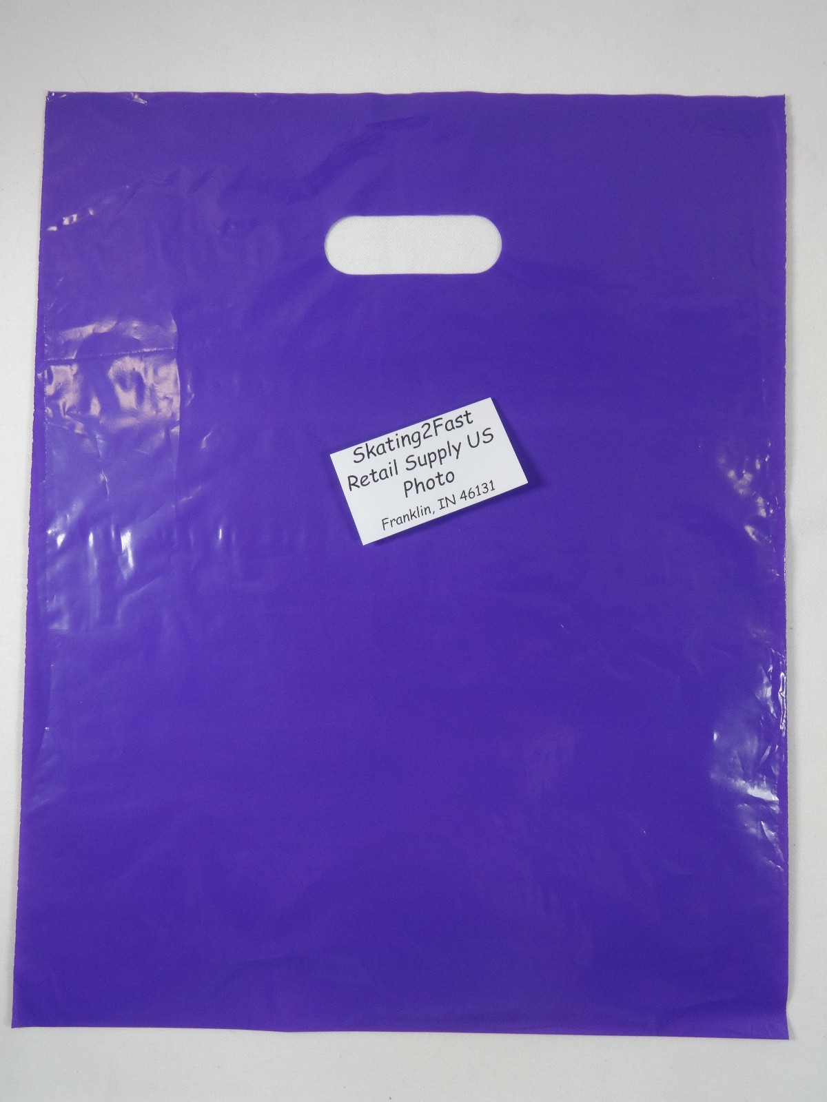 100 Qty. 12″ x 15″ Purple Glossy Low Density Merchandise Bag Retail Shopping
