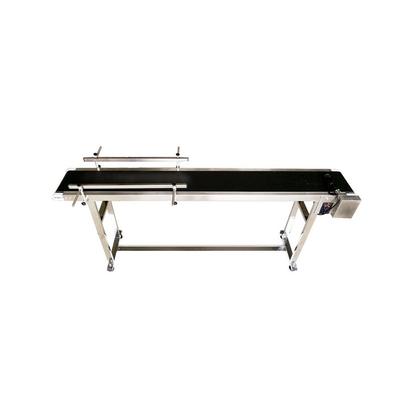 70.8″*7.8″ Black PVC Belt Conveyor with Double Guardrail Adjustable speed 110V