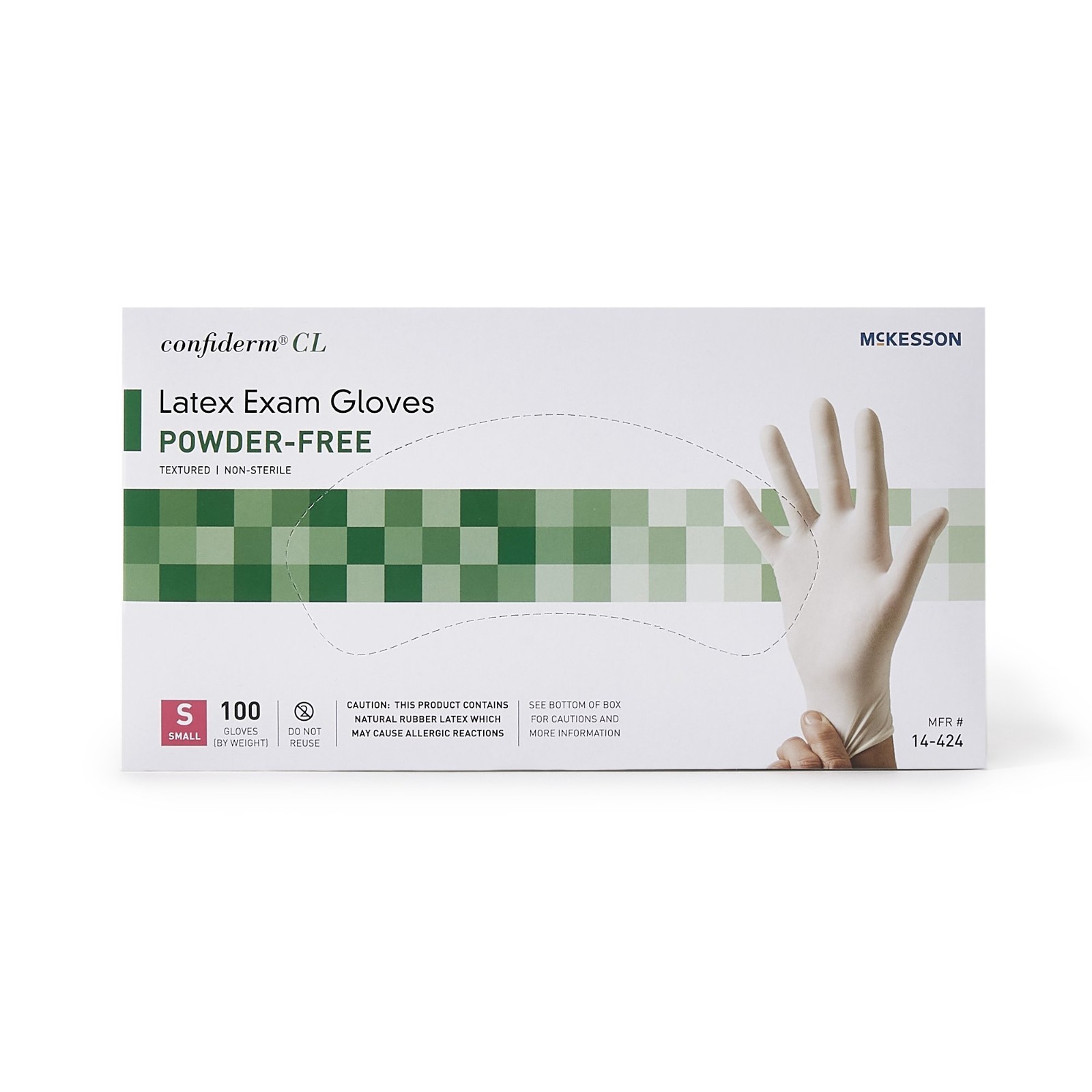 McKesson Confiderm Latex Exam Glove Standard Cuff Length SMALL 100 per Box