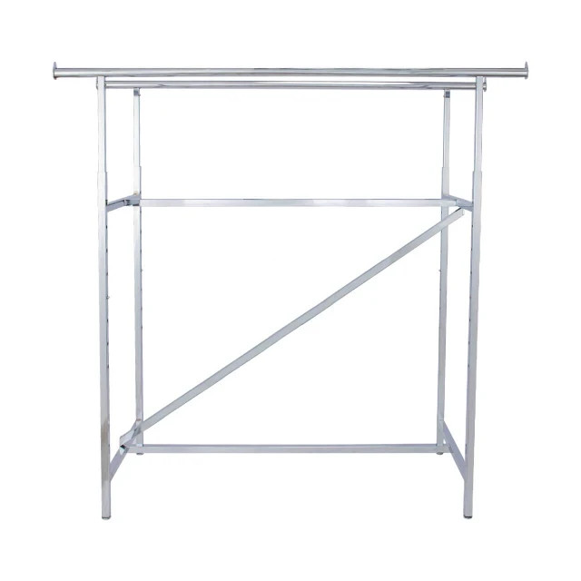 Clothing Rack Rolling Double Rail Bar Retail Clothes Salesman Garmet 300 LBS