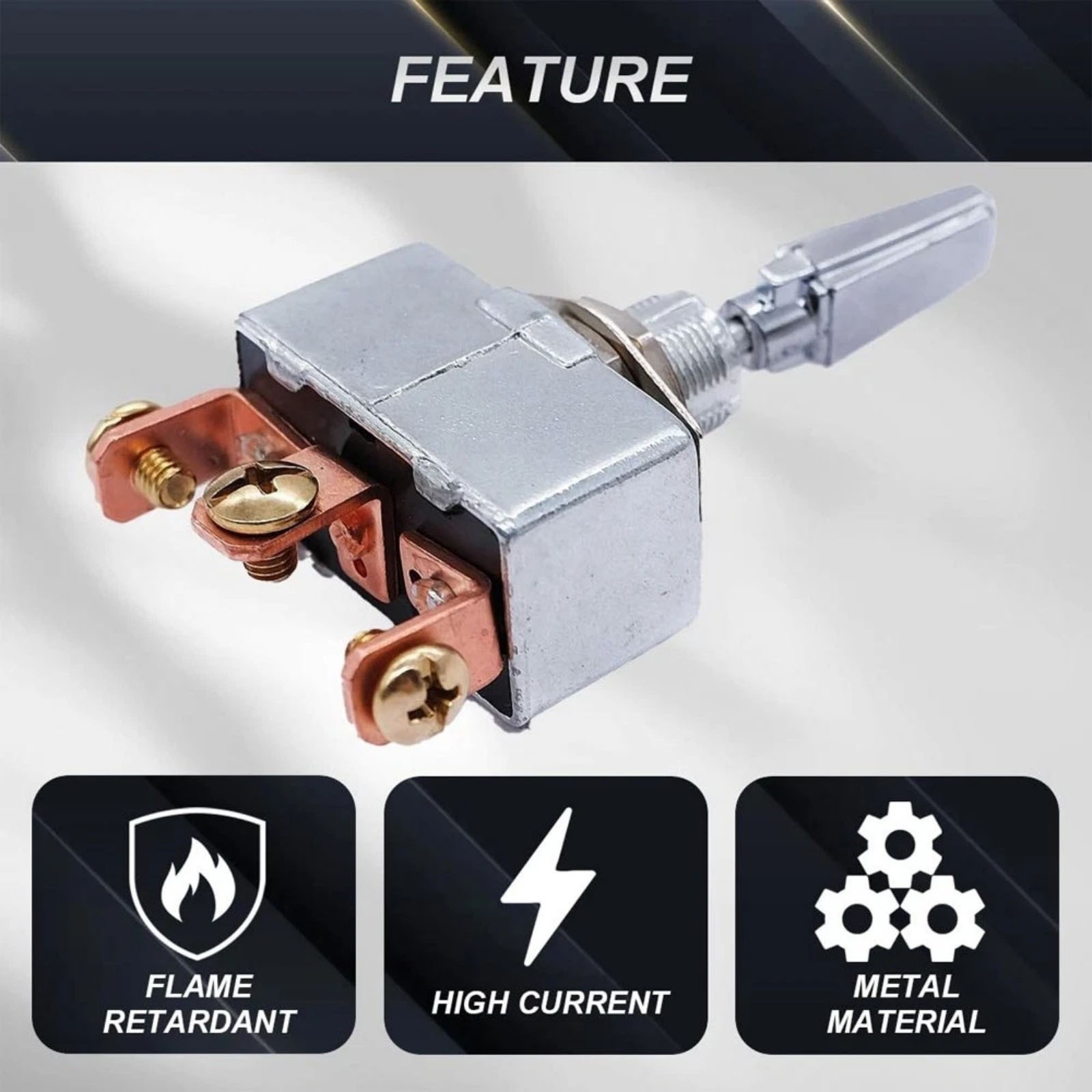 50A 12V DC Toggle Switch 3 Position ON-OFF-ON Pre-Wired for Vehicle Installation