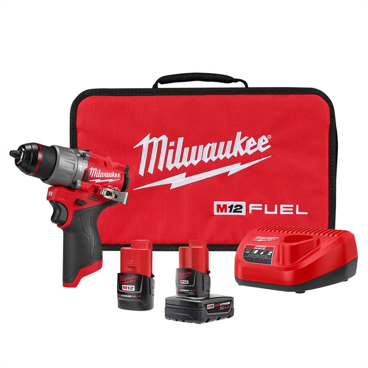 Milwaukee 3404-22 Milwaukee Tool M12 FUEL 1/2″ Hammer Drill/Driver Kit