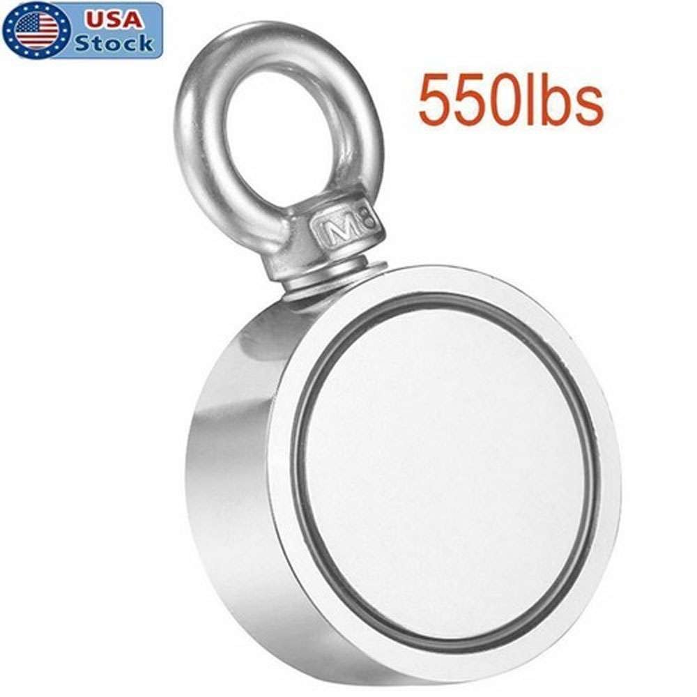 550LBS Pulling Force Round Double Sided Fishing Super Strong Neodymium Magnet