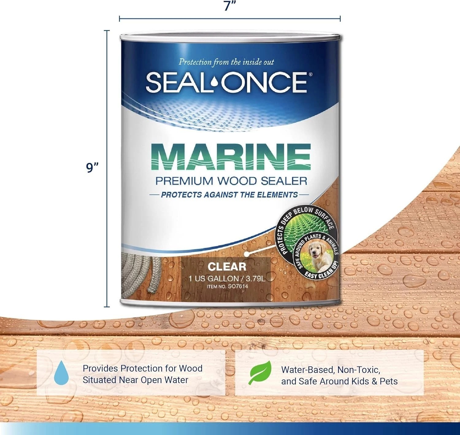Fast-Drying Marine Wood Stain & Sealer – 1 Gallon for High Moisture Areas