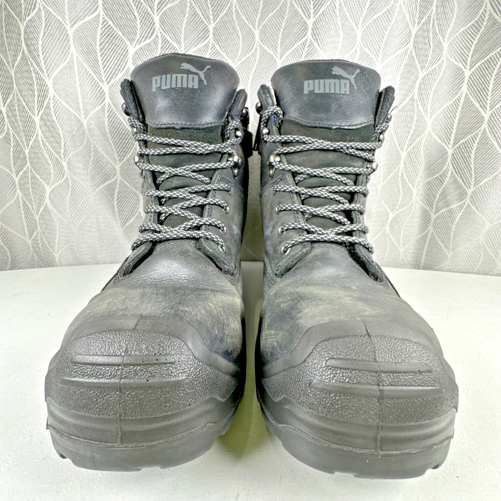 Puma Conquest Mens Size 9 Black Comp Toe Side Zip Safety Boots 630675