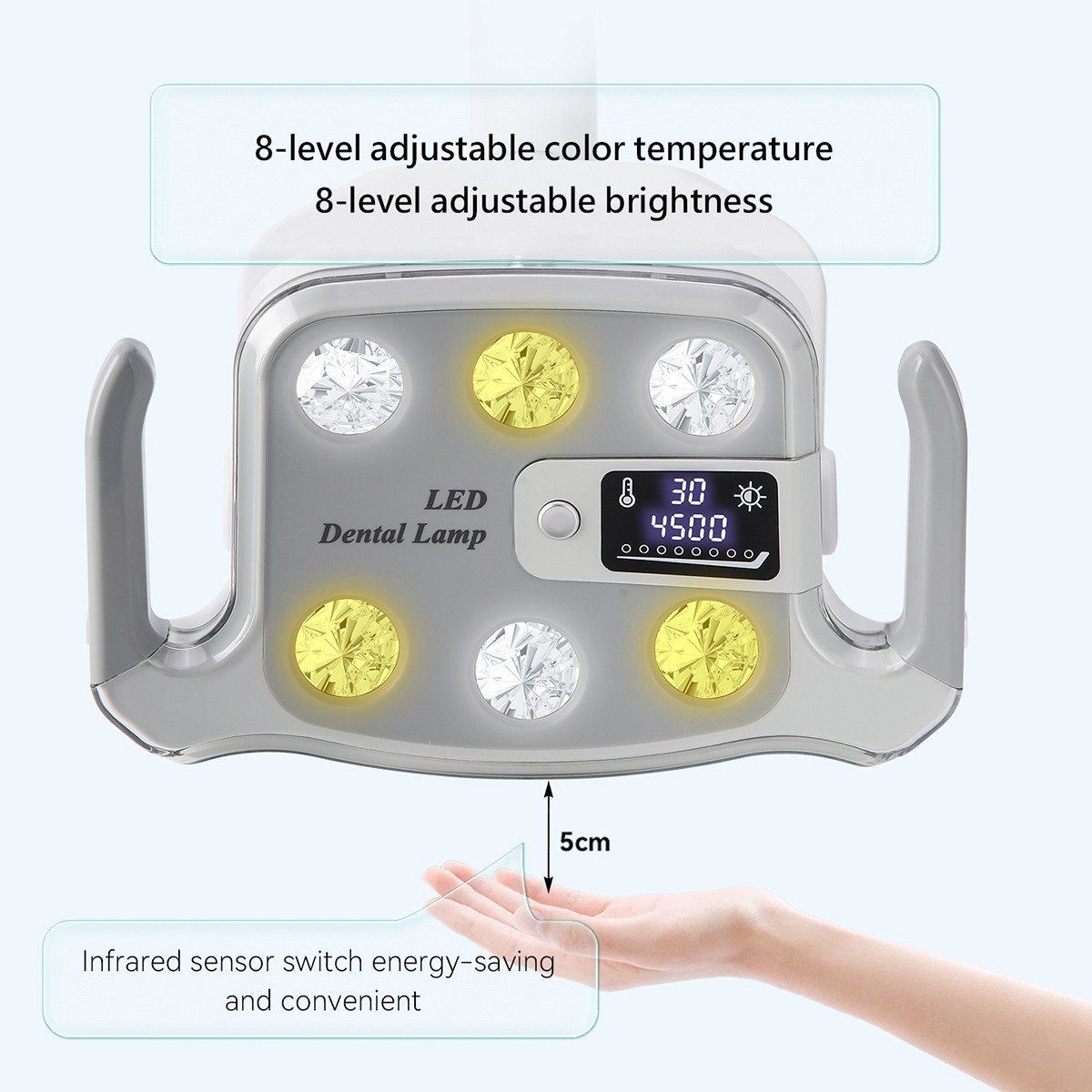 9W Dental 6 LED Lamp Oral Light Lamp For Unit Chair with LCD Display P116 700mm
