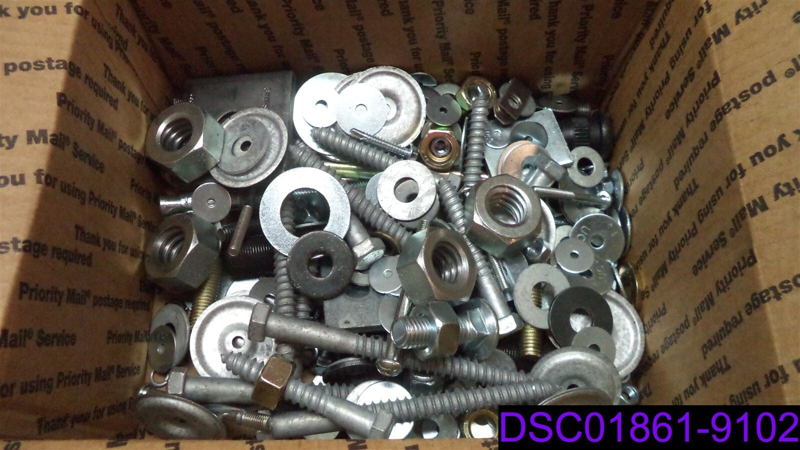 42 lbs: MIXED LOT OF BOLTS, NUTS, WASHERS & LOCK WASHERS, many types and styles