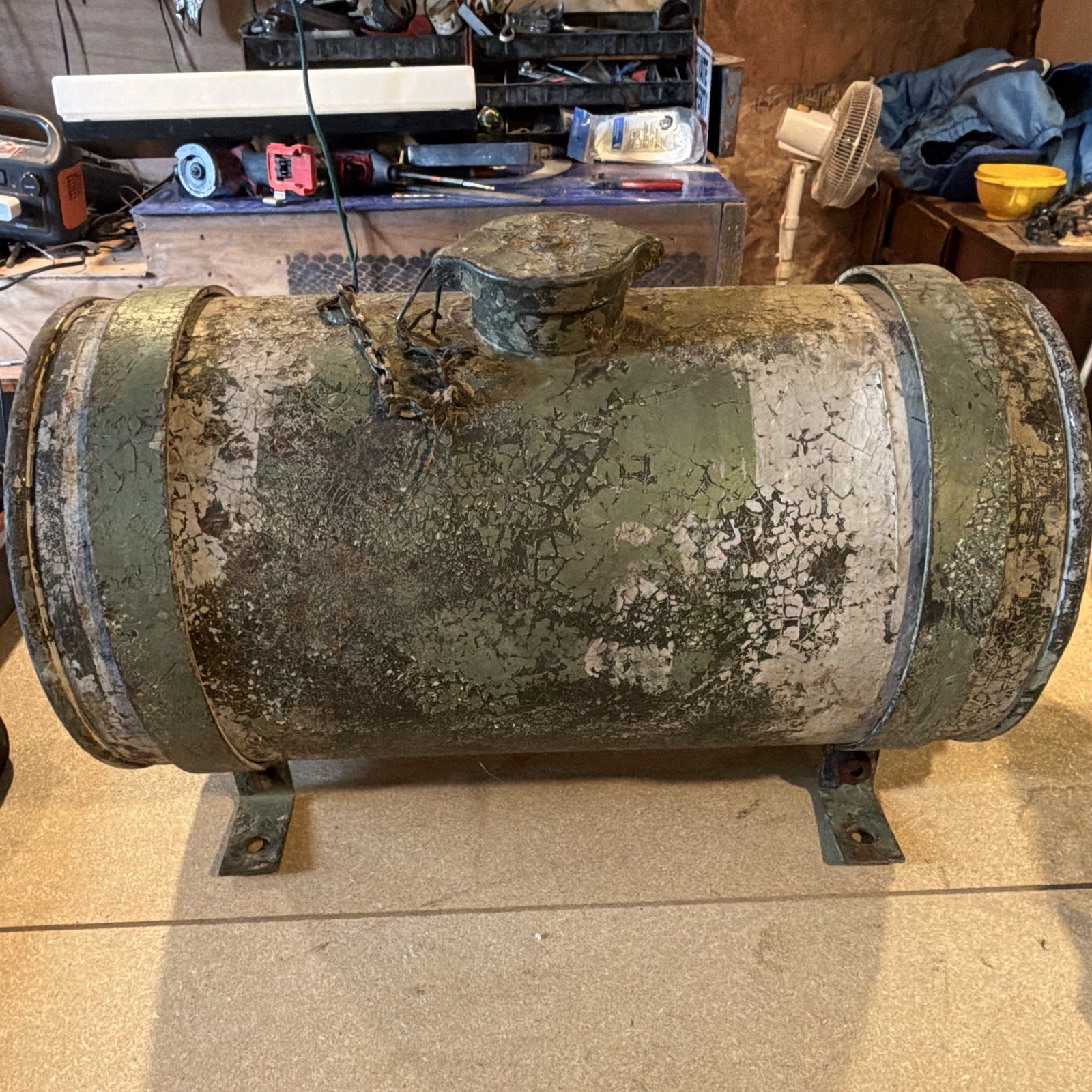 Vintage Industrial Fuel Tank With Filter 2.5 Gallon