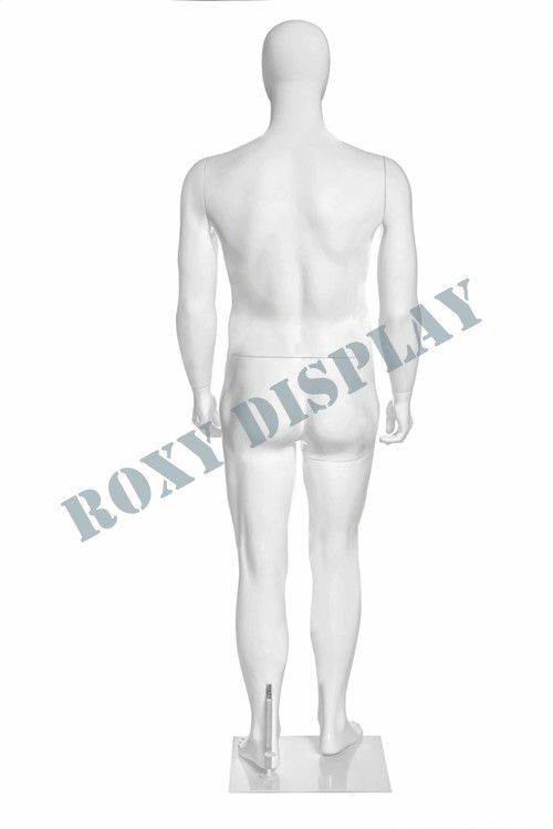 Plus Size Egghead Male Fiberglass Mannequin 6’3″ Matt White w/ Base
