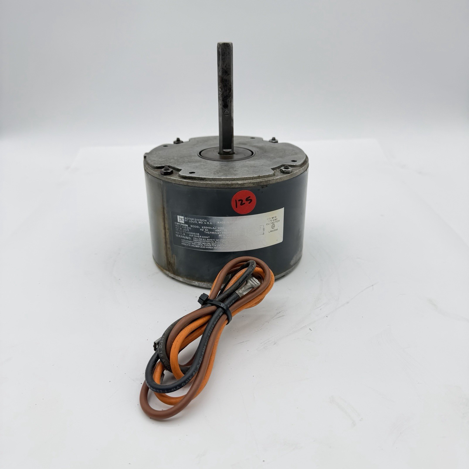 Emerson K55HXLAJ-9880 Condenser Fan Motor 1075 RPM 1/6 HP 200-230 V used