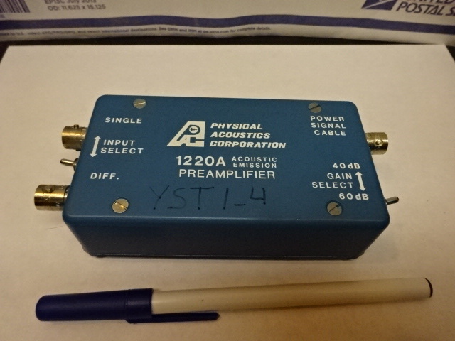 PHYSICAL ACOUSTIC EMISSION COPR AE 1220A 20H fi PRE-AMPLIFIER SENSOR AS IS #Lob