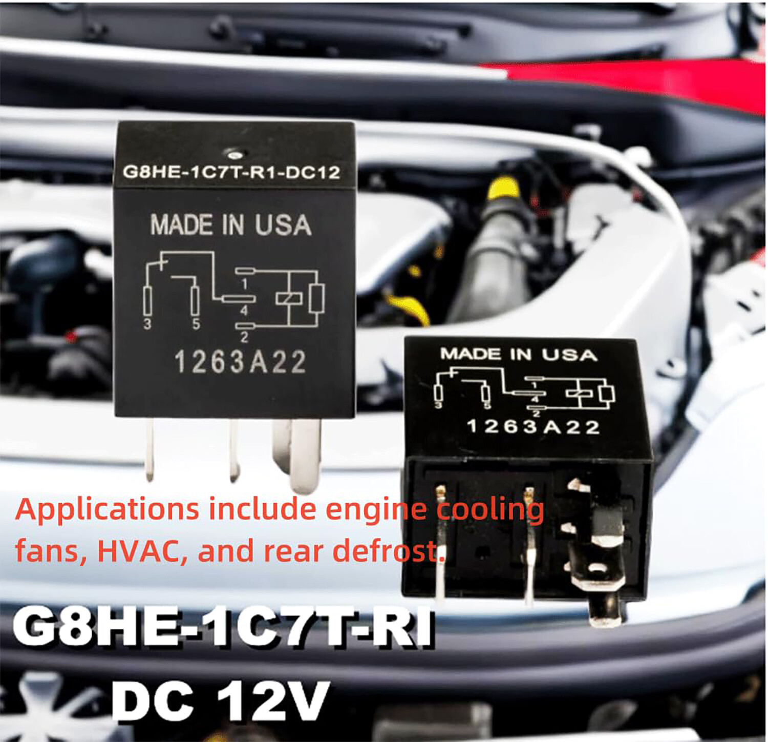 Lots of For OMRON G8HE-1C7T-R1-DC12 High Current Automobile Relays DC12V 5-Pins