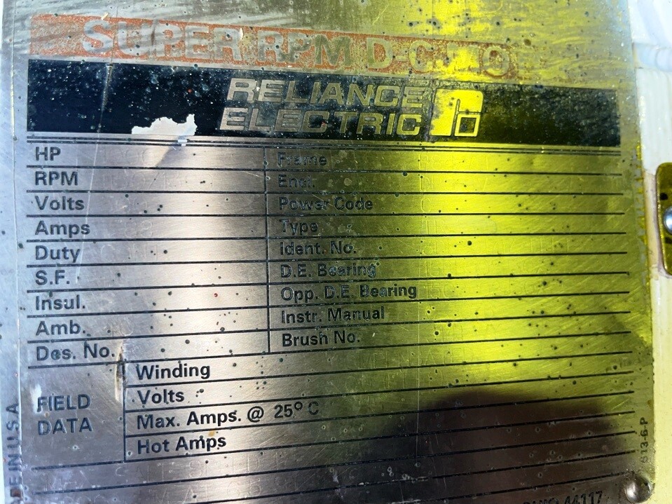 1000 HP Reliance DC Electric Motor 1200 RPM Fr B842AT DPFVBB 500 V EOK