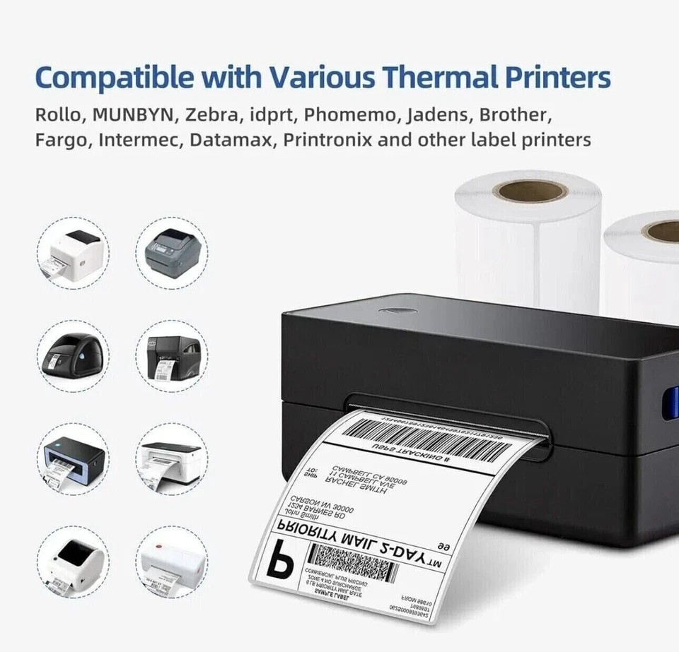 250 Labels 1 Roll 4×6 label Zebra 2844 Eltron Direct Thermal Shipping Printer