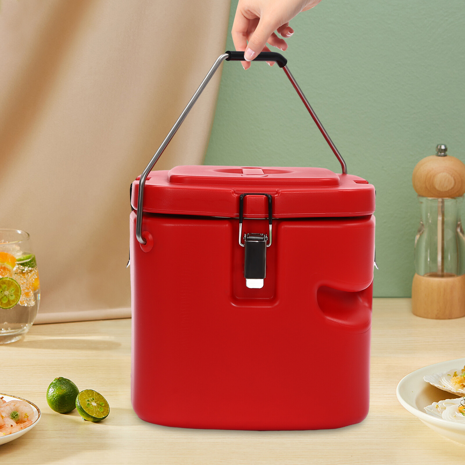 10Qt Insulation Food Soup Warmer Catering Box Stainless Food Pan Carrier Cooler