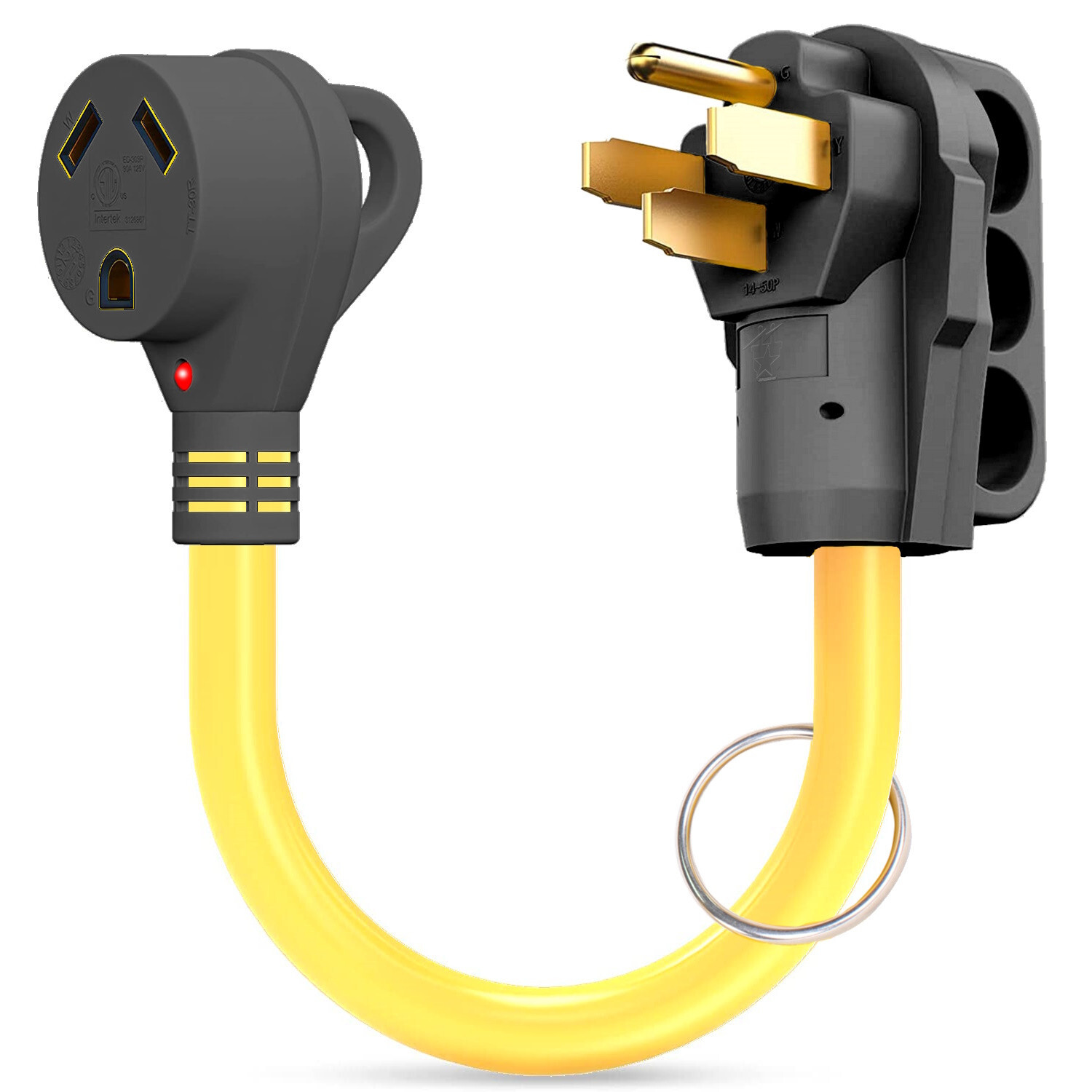 50 Amp Male – 30 Female Extension Cord Power Plug Adapter 3 to 4 Prong Generator