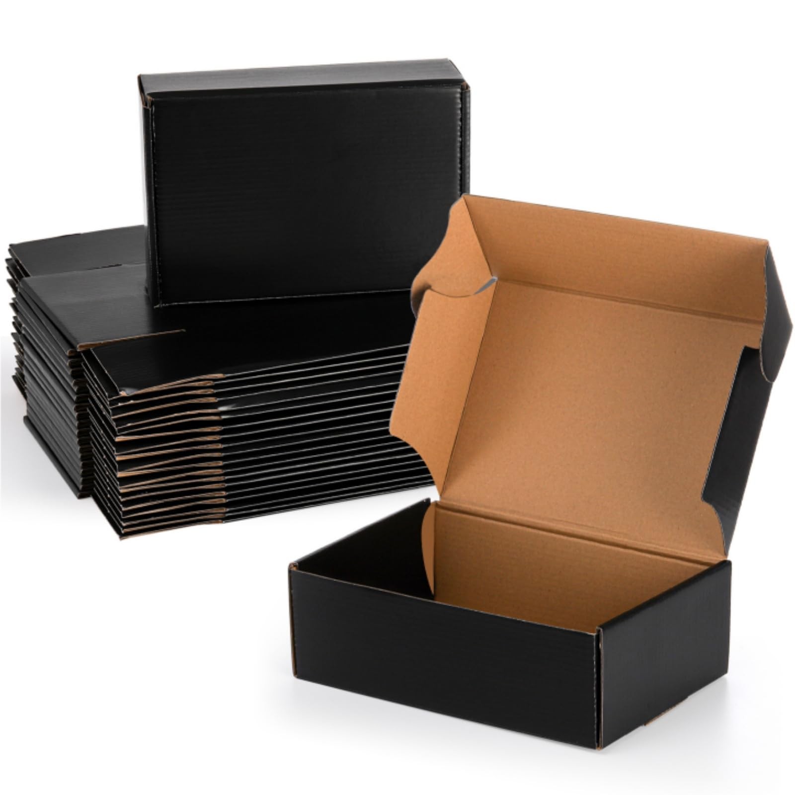 Dicunoy 30 Pack CardBoard Boxes, 9 x 6 x 3 Inches 9 x 6 x 3 Inches, black