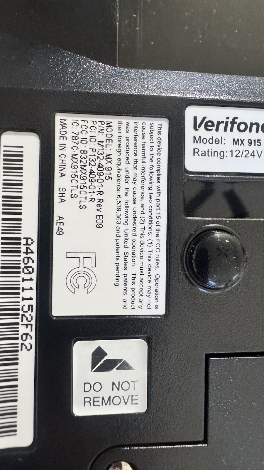 VERIFONE MX915 M132-409-01-R POS Terminal Keypad/ Card Reader
