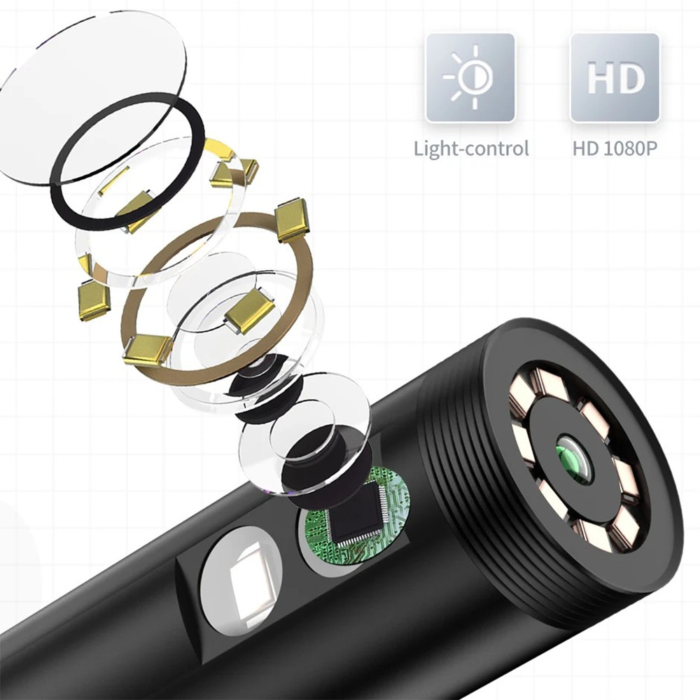 Dual Lens Camera Endoscope Inspection Cam Waterproof 8LED iPhone iPad Android US