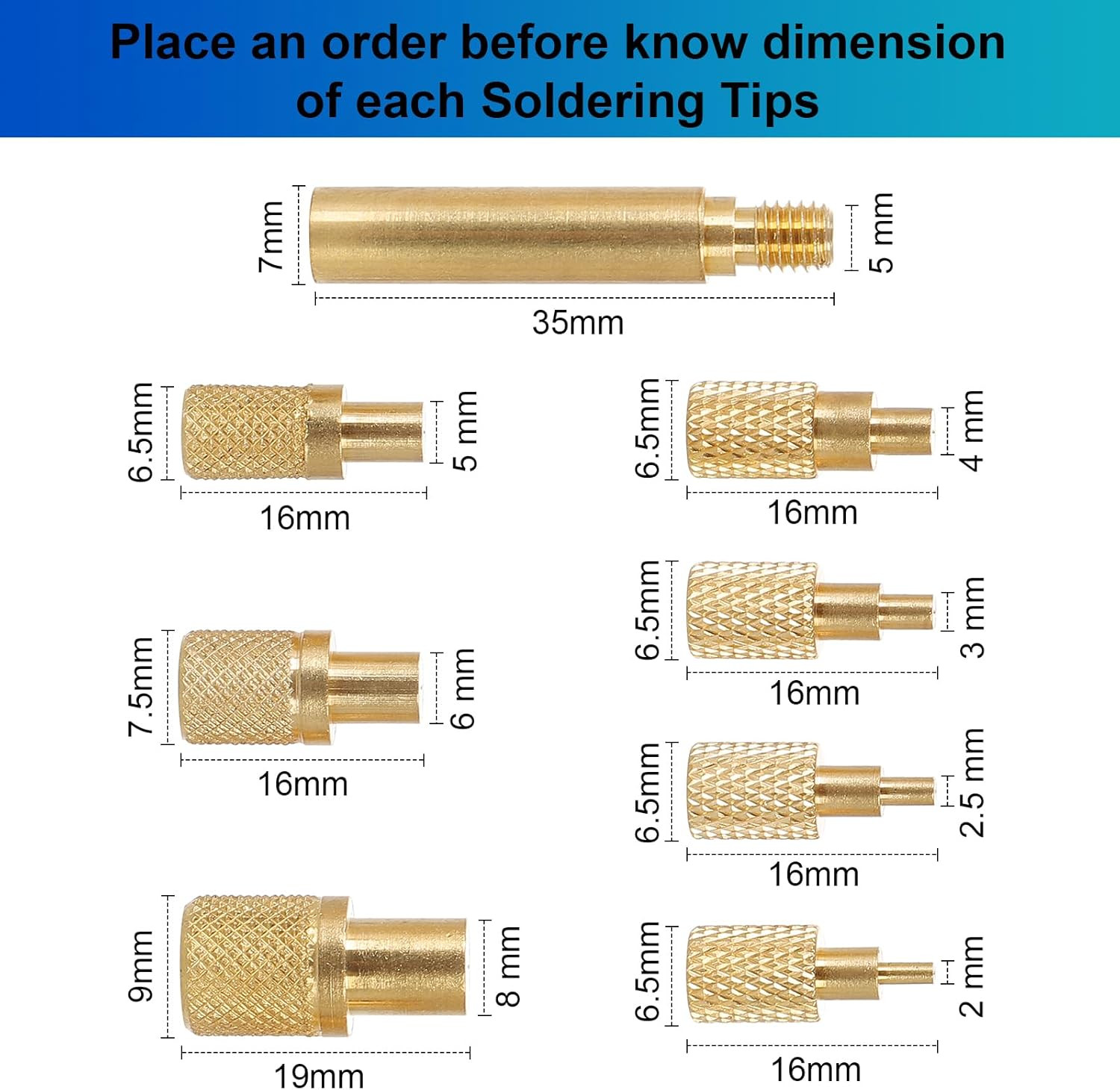 8Pcs Heat-set Insert Tips Compatible with T18 ST 900M FX888D FX600 WLC100 Solder