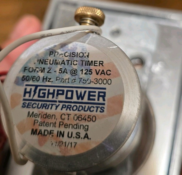Dortronics Single Gang Heavy Duty Push Button With Pheumatic Timer 750-3000