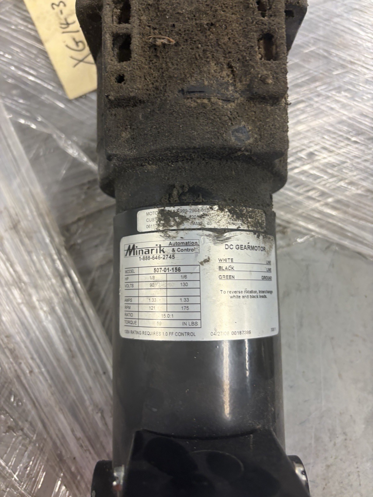 Bison 507-01-156 Gear Motor 1.33A 90/130V USED