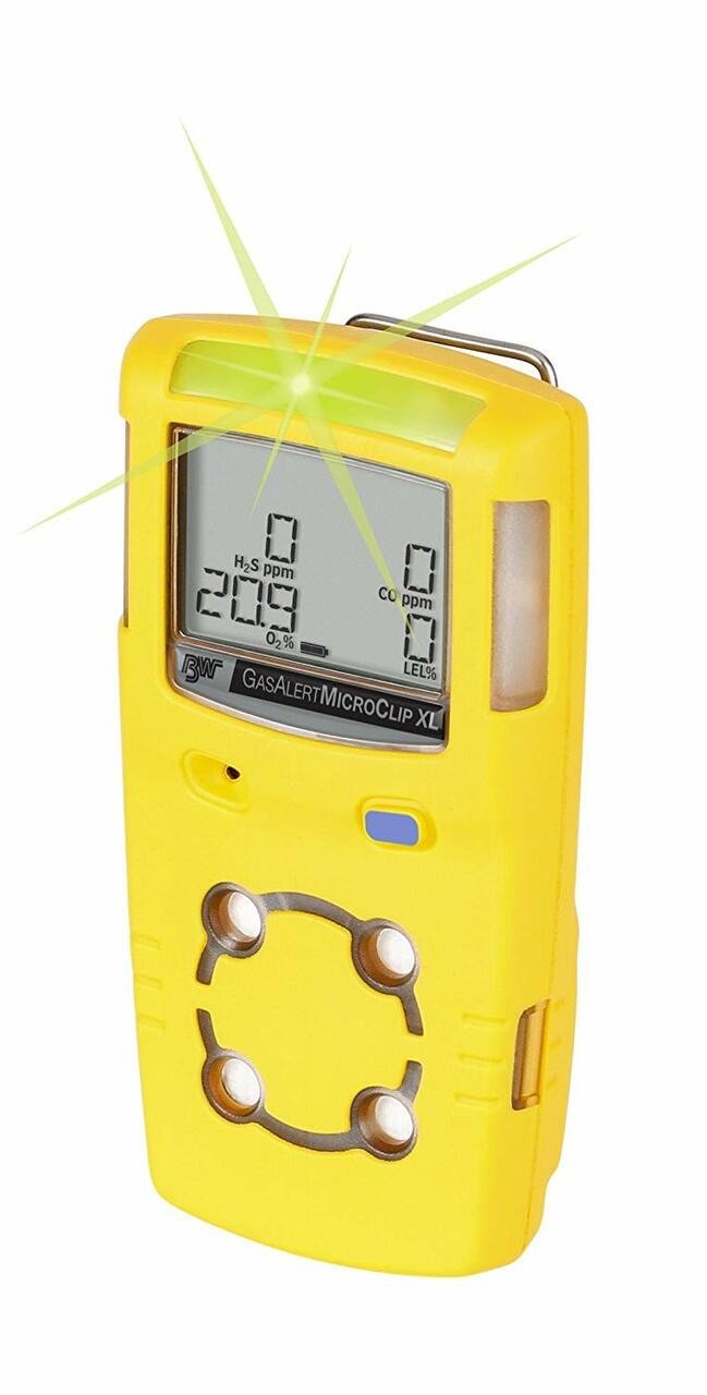 BW MCXL-XWHM-Y-NA Micro Clip XT Multi Gas Detector Monitor LEL, O2, CO, H2S,