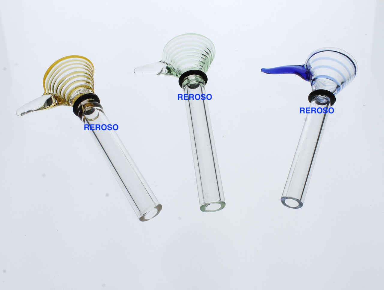9mm Green,Blue & Yellow Male Glass Replacement Slide Bowl With Handle & O-Ring