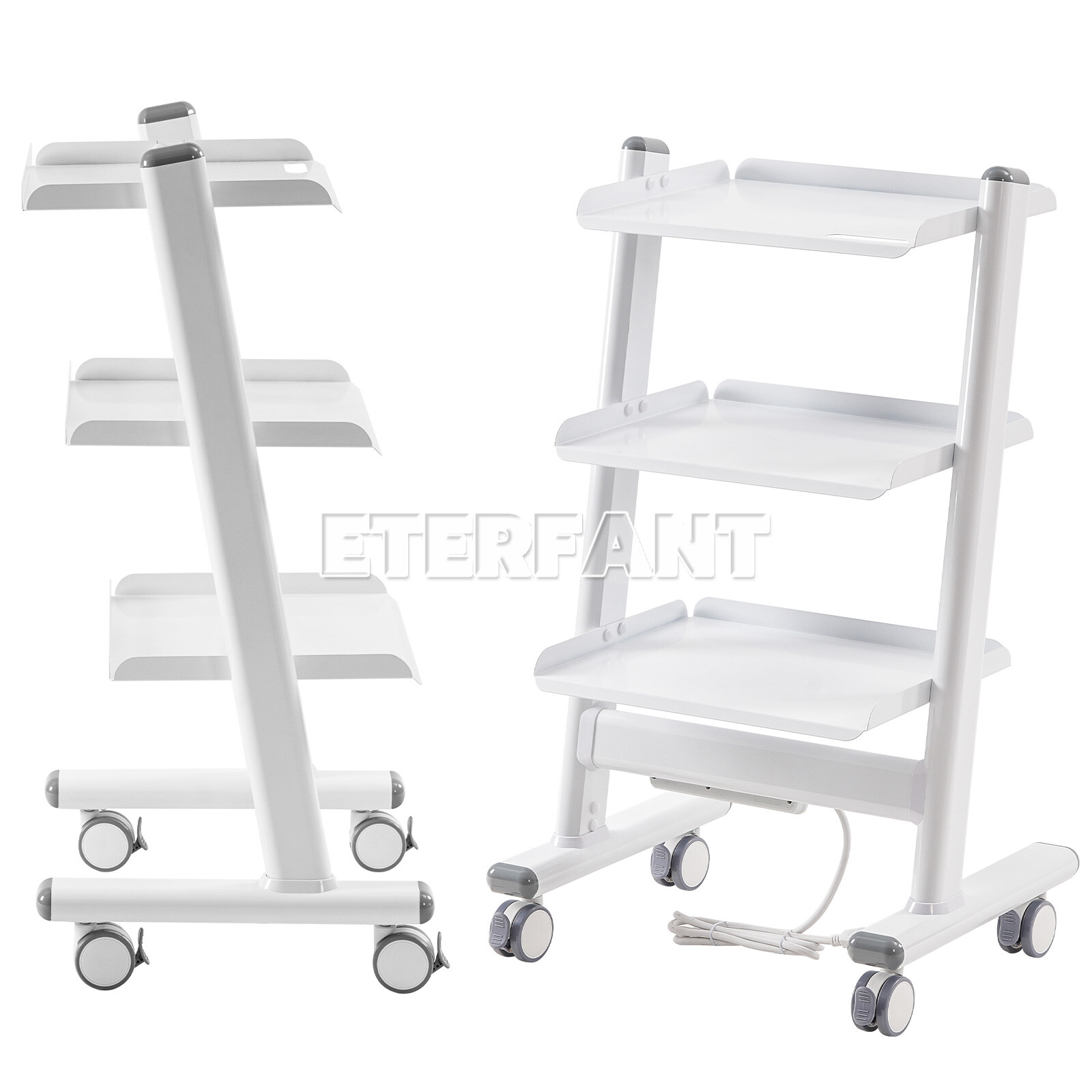 ETERFANT 3 Tiers Dental Trolley Cart Mobile Cart Medical Tool Instrument Cart