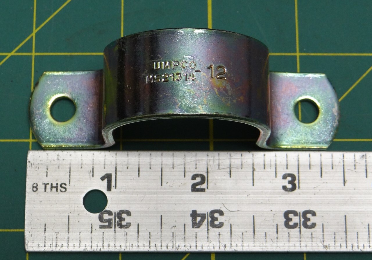 Qty: 10 UMPCO MS21314-12 7/8″ 2-Hole Retaining Pipe Strap NSN: 5340-00-947-4784