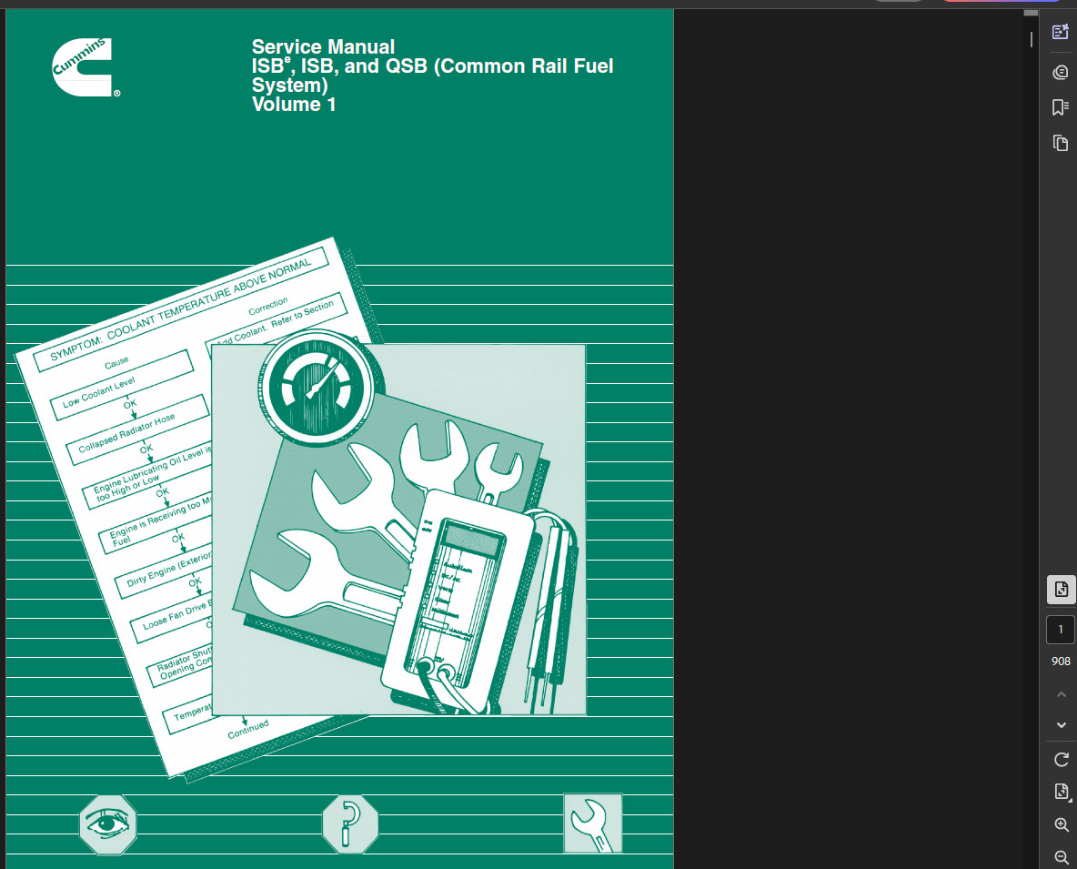 CUMMINS ENGINE ISB SERIES ISB5.9 MAINTENANCE REPAIR SERVICE MANUAL PDF ON USB