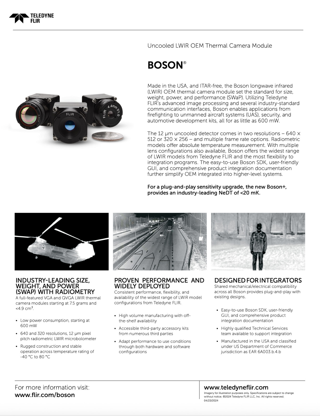 FLIR Boson 640×512 60Hz 18mm 24° Thermal Camera E8 T640 T540 E75 A615 TAU ADK