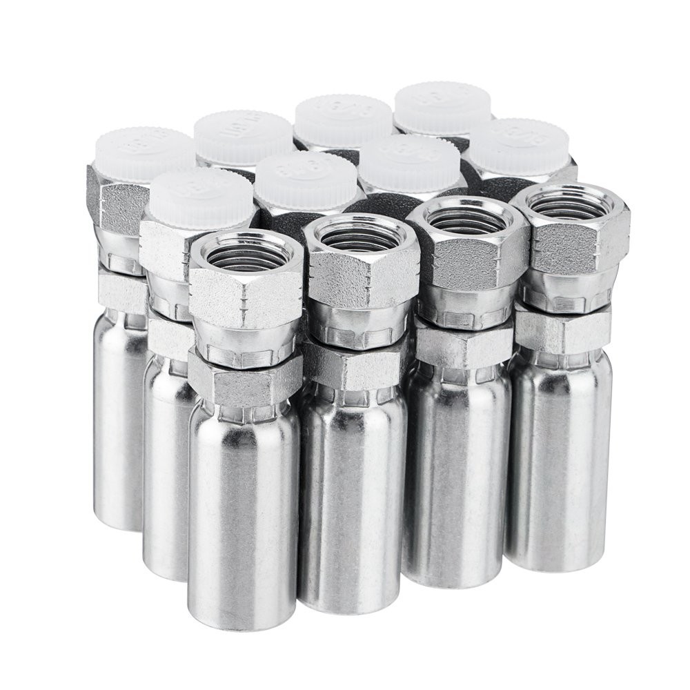 New-12 Pack 3/8″ Hydraulic Hose Fittings, 3/8″ I.D. Hose x 1/2″ JIC 37° Female