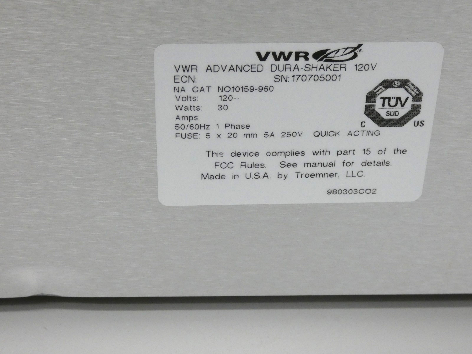VWR Dura-Shaker For Extreme Environments, CO2-, Humidity-Resistant, 120V