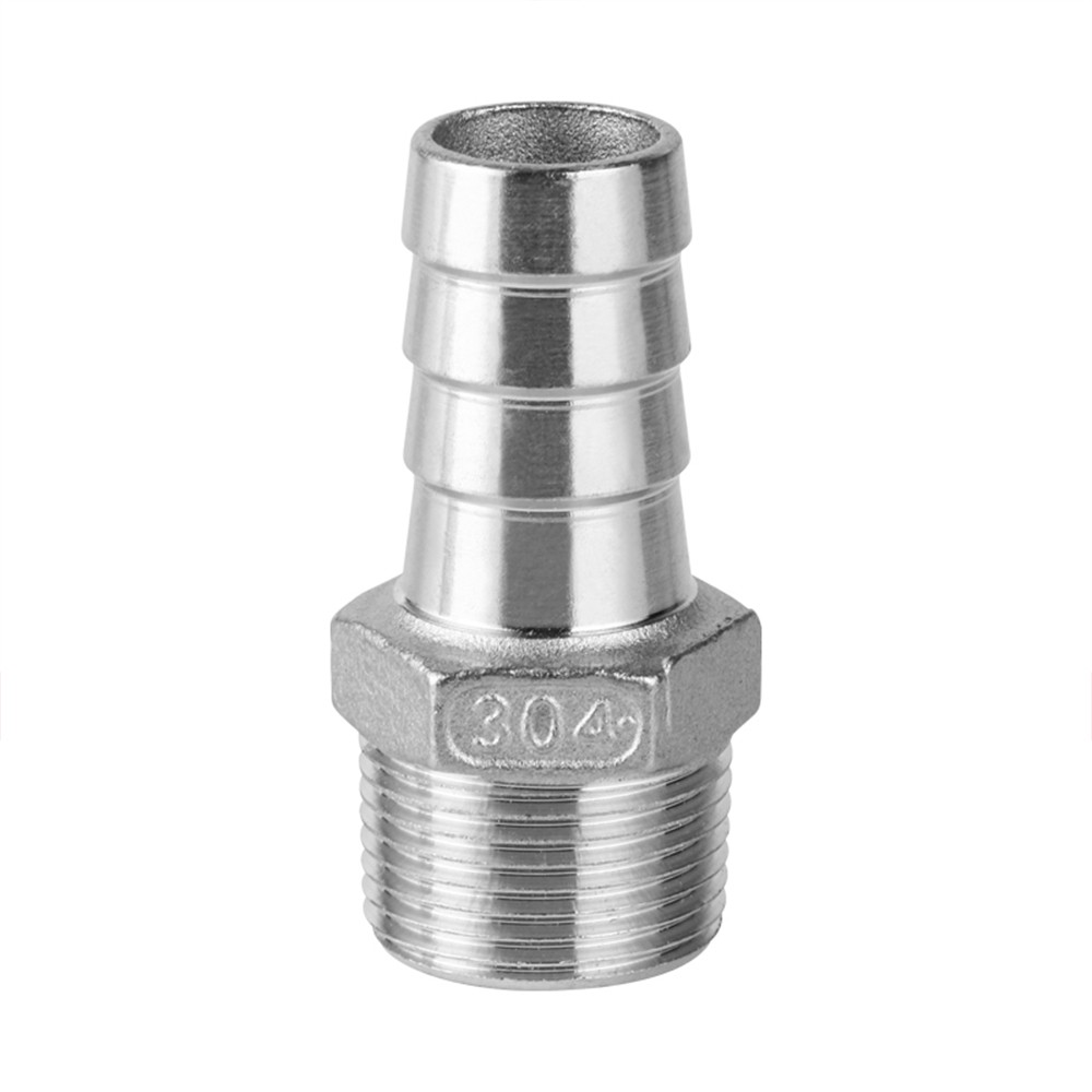 6-50mm Hose Barb Adapter x 1/8″-2″ Male Threads Stainless Steel Hose Nipple