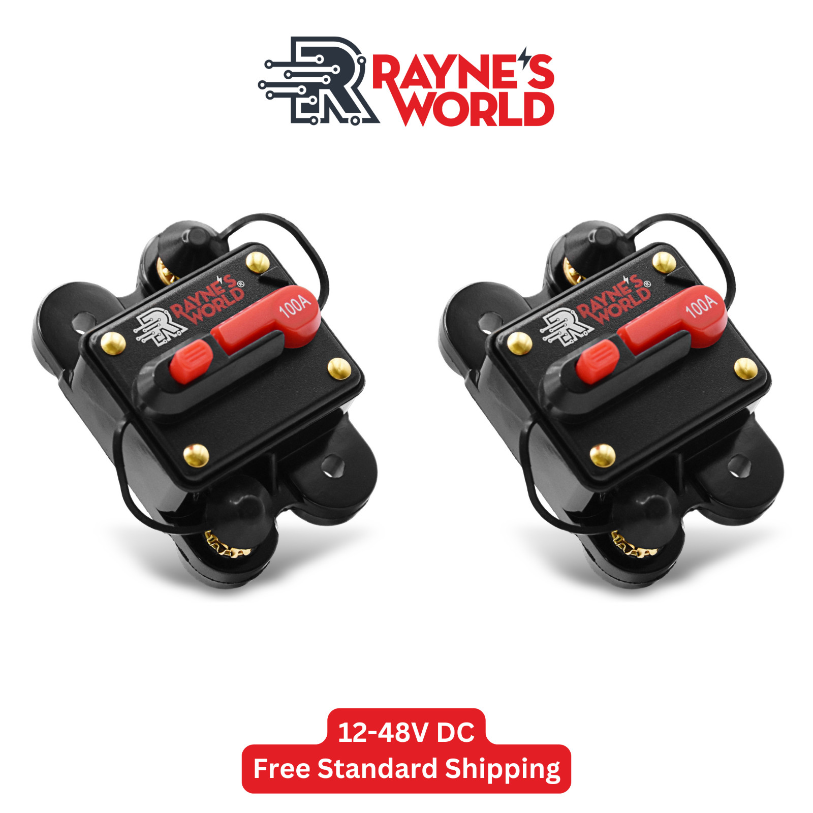 2 PACK 100 Amp Waterproof Circuit Breaker Auto/Marine/Solar 12-48V DC