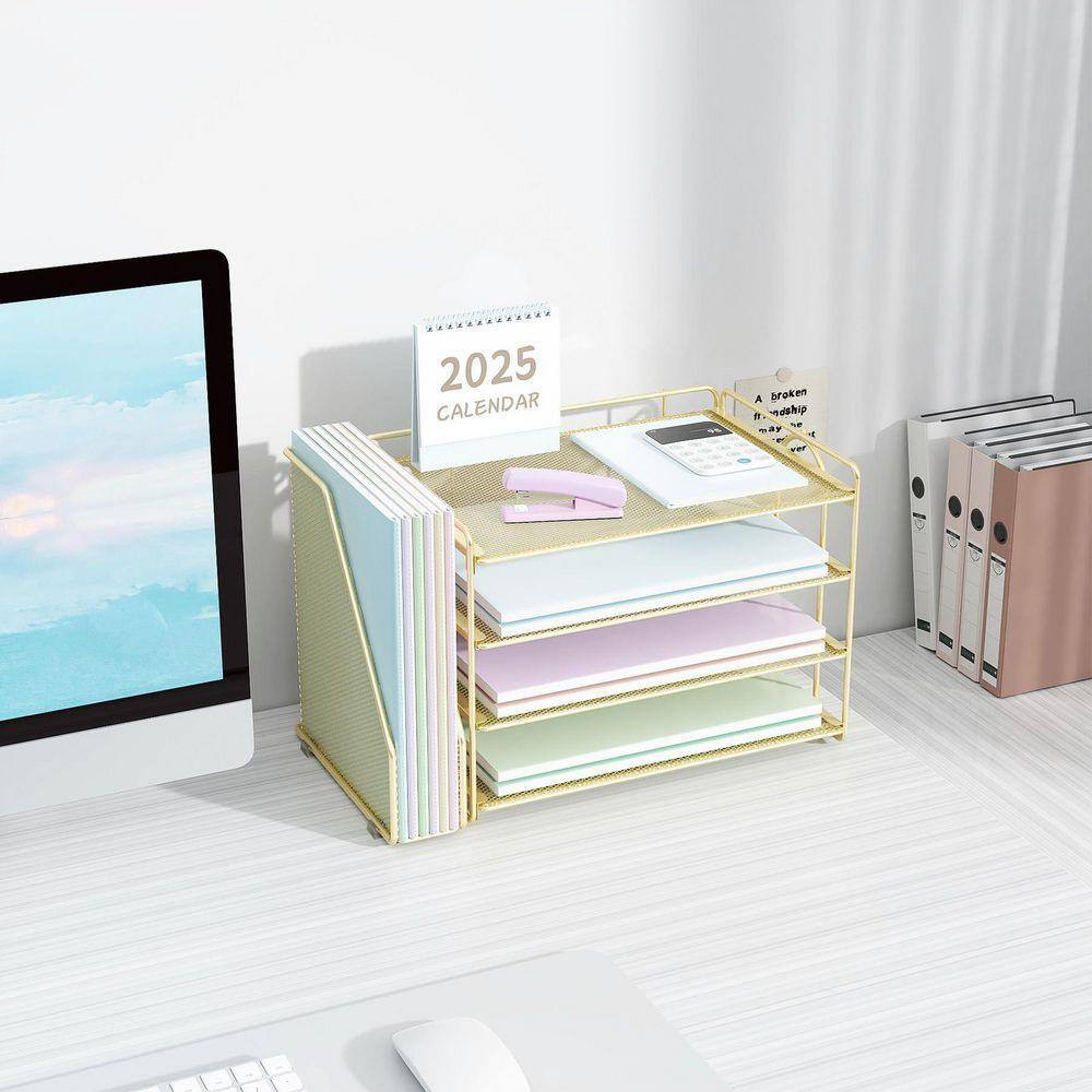 9.2 In. X 15.5 In. Gold Organizers and Accessories, Paper Organizer with File Or