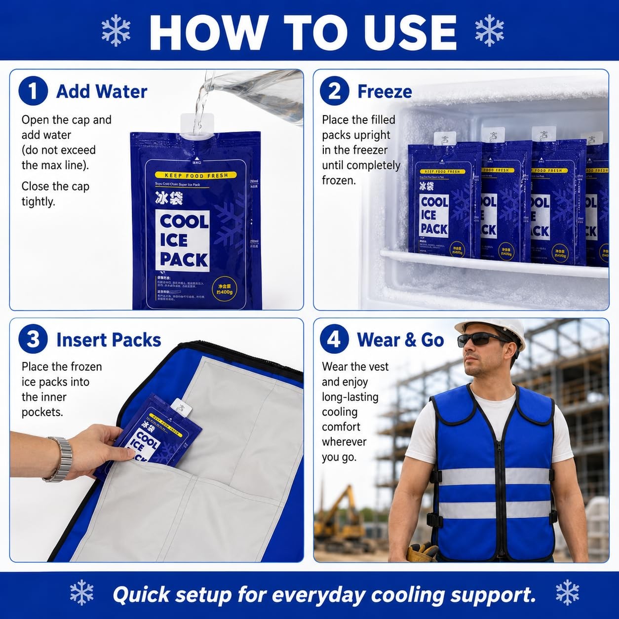 Cooling Vest for Men Women, Ice Vest with 20 Reusable Gel Ice Packs, High Visibi